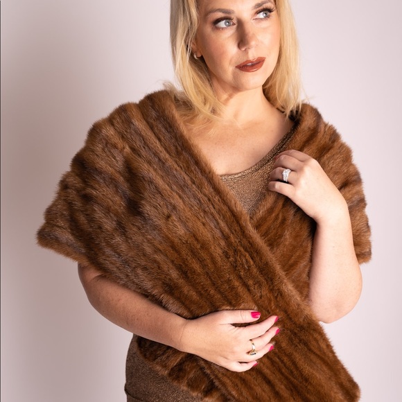 Fur stole shawl wrap - Picture 4 of 10